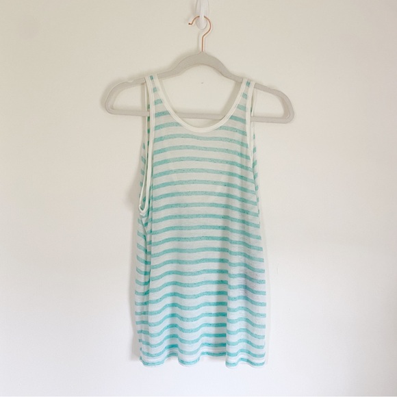 T by Alexander Wang Linen Stripe Tank in Seafoam & White NWT - Picture 8 of 12